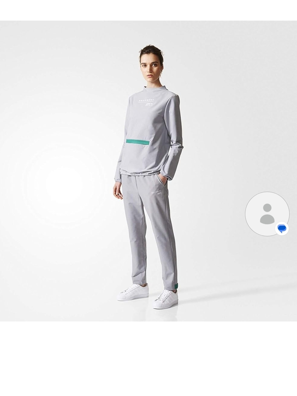 adidas Women's Light Gray Track Pants with Teal Accent
